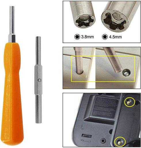 Gamebit Screwdriver, EMiEN 4.5mm 3.8mm Gamebit Screwdriver,Double-End Bit Security Gamebit Screwdriver Kit For Opening NES,SNES,N64,GameBoy,GameCu...