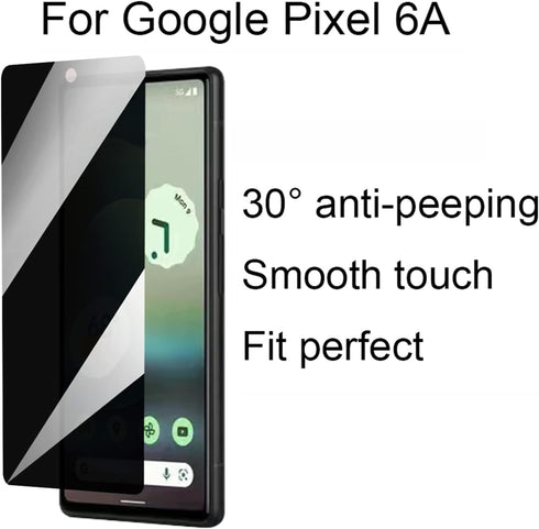 2PCS Privacy Tempered Glass Anti-Spy Screen Protector Anti-Peeping Film Suit for Google Pixel 6a 9H Hardness......