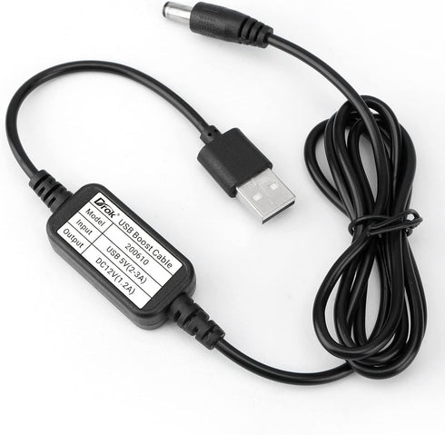 DROK USB to 12v Adapter - 5V to 12V Step Up Converter, Boost Converter Voltage Regulator with 5.5x2.5mm/3.5x1.35mm Ports and 1.2m Cable...