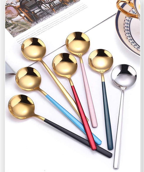 Spoons Cutlery, 18/10 Stainless Steel Korean Spoons 6 Pieces Soup Spoons (Silver)...