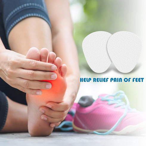 Jiuguva 60 Pack Metatarsal Foot Pads 0.25 Inch Thick Ball of Foot Cushions Adhesive Metatarsal Pads Soft Metatarsal Felt Pads for Women and Men Fo...