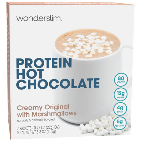 Wonderslim Protein Hot Chocolate with Marshmallows, Hot Cocoa, Low Sugar, Low Carb, Keto Friendly & Gluten Free (7ct)...