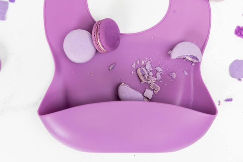 Silicone Baby Bibs Infant Toddler Feeding | Muted Purple Multi Set Pack Of 3 | Waterproof, Durable, Adjustable, Soft!...