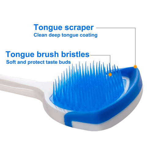 Tongue Brush, Tongue Scraper, Tongue Cleaner Helps Fight Bad Breath, 3 Tongue Scrapers, 3 Pack (Black & Blue & Green)...