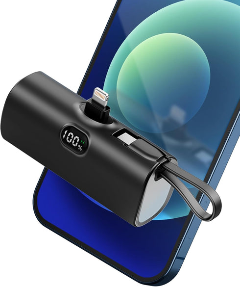 Small Portable Charger for iPhone 14/15 Pro Max, 5000mAh Mini Power Bank Builtin USB C Cable 15W Fast Battery Charger Bank Compatible with iPhone/...