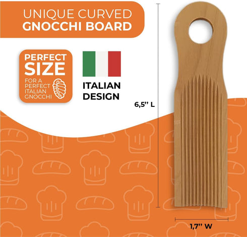 Unique Curved Gnocchi Board Paddle, Unique Curved Design for Handmaking Italian Gnocchi Pasta. Perfect Ridges that Form the Grooves on the Gnocchi...