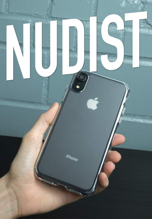 Smartish iPhone XR Clear Case - Nudist Frosted Clear - Protective Slim Grip Shock Resistant Cover (Silk) - Nothin' to Hide...