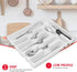 Home Basics 7 Molded Compartments Plastic Cutlery Tray (White) | Flatware and Extra Utensils Organizer | Deep Compartments | Heavy Duty | Round Co...