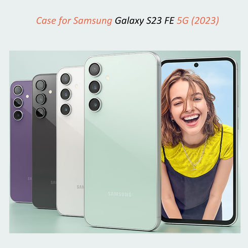 for Samsung Galaxy S23 FE 5G Case with Screen Protector + Camera Lens Protector: Cute Flower Floral Design for Girls Women Slim TPU Bumper Silicon...