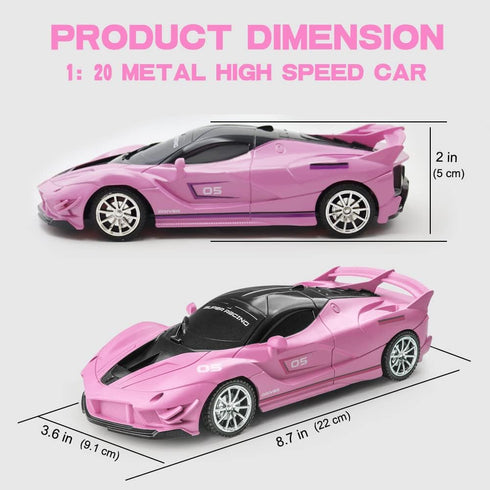 Remote Control Car, Pink RC Cars for Girls, Rechargeable RC Racing, Electric Power On Road High Speed Drift Model Vehicle Toy with Led Headlight, ...