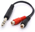 6.35 to RCA Splitter Cable, 6.35mm 1/4 inch TRS Stereo Jack Male to 2 RCA Phono Female Plug Adapter Cord 20cm/8inch...
