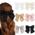 Ahoney 6 Pack Satin Hair Bow Hair Clips for Women Girls, 6" Bowknot Hair Ribbons for Hair Ponytail Cute Hair Clips Bow for Hair Accessories Barret...