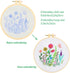 Caydo 3 Sets Cross Stitch Kits forBeginners, Adults Including Embroidery Fabric with Floral Pattern, Embroidery Hoop, Thread and Tools...