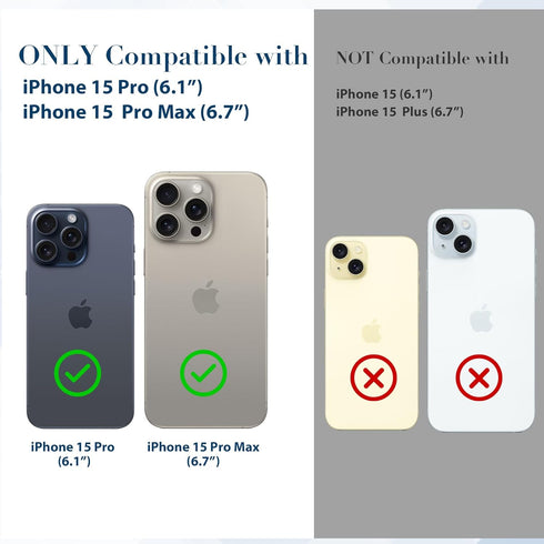 Goton for iPhone 15 Pro Max & 15 Pro Camera Lens Protector Bling Glitter, Diamond Metal Lens Cover Tempered Glass Screen Protector for 15 Promax /...
