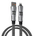 4 in 1 Multi Charging Cable, PD 60W Fast Charging USB C Multi Charger Cable, Zinc Alloy Flat Braided with Velco Strap Charging Cords for Multiple ...