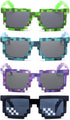 kilofly 4pc 8-Bit Pixel UV Protect Gamer Sunglasses Adult Kids Party Favors...