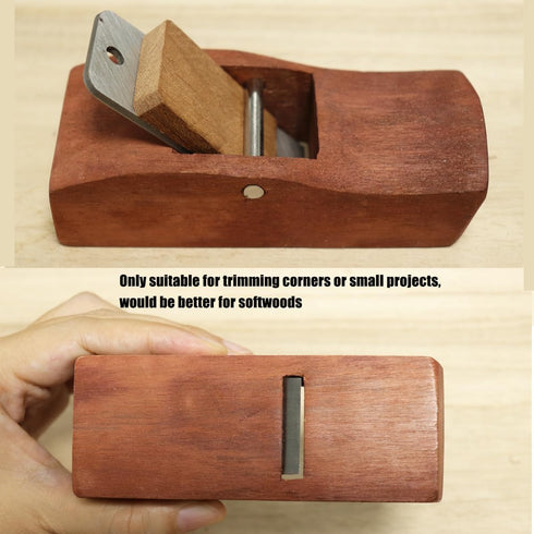 Atoplee Wood Hand Planes, Mini and Portable Woodworking Edge Trimming Plane for Edge Rounding Corner Rounding, with 1 Planer Blade and 1 Wood Fixe...