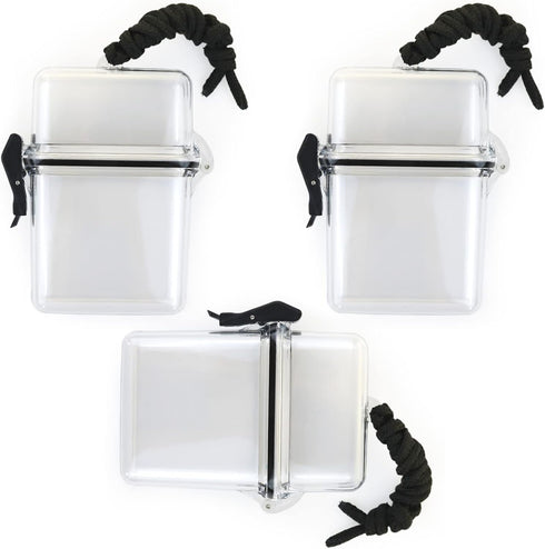 Sport Waterproof Case ID Card Badge Holder Floating Sports Case Heavy Duty Durable Locker Dry Box Fishing License Holder Waterproof(Clear 3Pcs)......