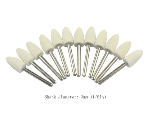 Luo ke 8mm Diameter Bullet shape Polishing Buffing Wheels Wool Felt Mounted Mandrel Grinding Bits Grinder Head Rotary Tool Accessories Drill Tools...