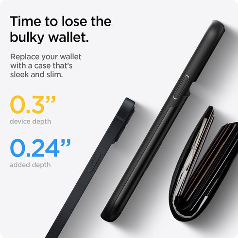 Spigen Slim Armor CS Case Compatible with iPhone 13 Card Slot - Black...