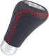 Gear Shift Knob, Red Gear Knob Universal Car Gear Knob Shifter PU 6 Speed Gear Shift Knob Shifter Stick Head with 3 Hoses Spade Shift Knob Manual ...