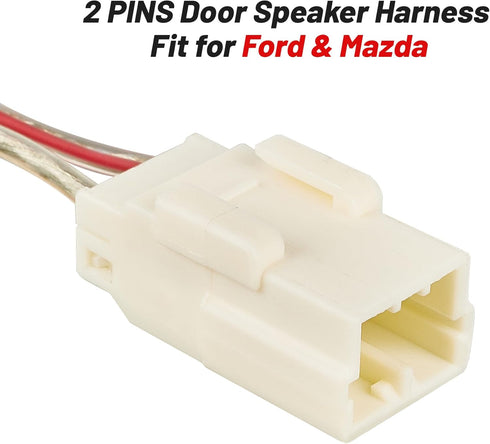 RED WOLF Door Speaker Wiring Harness Adapter 2 PCS Replacement for 2002-2019 Jeep Wrangler JK, Chrysler, Dodge Vehicles Install Aftermarket Front ...