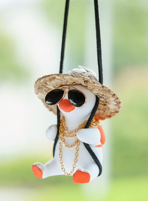 Swing Duck Car Decoration Accessories, Car Rear Riew Mirror Pendant (Necklace)...
