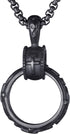 MOO&LEE Men's Stainless Steel Eternity Circle Cross Pendant Neckalce with 24 Inches Link Chain...