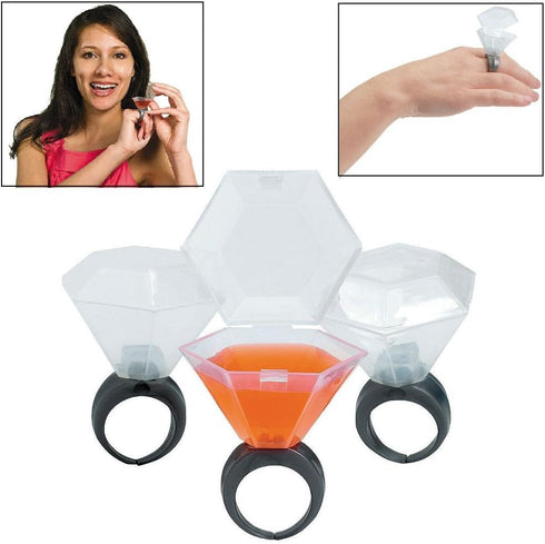 Plastic Wedding Ring Shot Glass (12 Shot Glasses) .75oz...