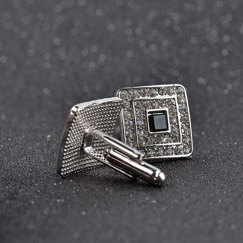 MINGHUA Fashion Square Cubic Zircon Plus Crystal Personality 2 PCS Mens Shirts Cufflinks...