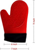 2PCS Red Black Professional Extra Large Silicone Oven Mitts and Pot Holders Oven Gloves Heat Resistant Gloves Kitchen Mittens BBQ Holders for Cook...