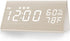 Digital Alarm Clock, with Wooden Electronic LED Time Display, 3 Alarm Settings, Humidity & Temperature Detect, Wood Made Electric Clocks for Bedro...