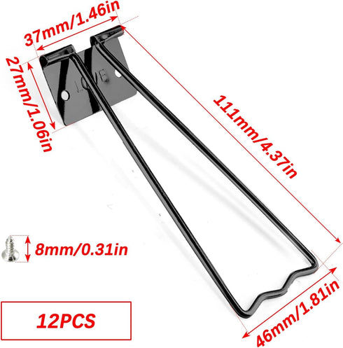 12Pcs Black Easel Back 111mm/4.37"Length Iron Picture Frame Easel Back, Metal Photo Easel Back with Screws for Photo Picture Decorative Frame (Bla...