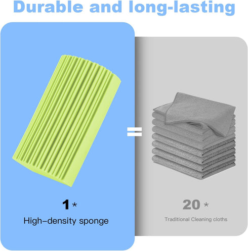 4 Pack Damp Clean Duster Sponge, Magic Sponge Eraser for Household Cleaning, Reusable Dusters Cleaning Supplies for Housekeeping, Dish, Blinds, Gl...