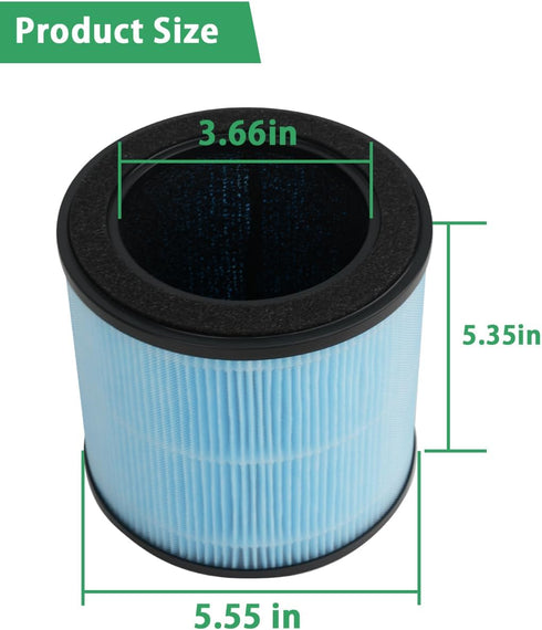 BBT BAMBOOST H201 HEPA Filter Compatible with TEC.Bean JH50G-M and Homvana H201 Air Purifier, H13 3-in-1 True HEPA and High-Efficiency Activated C...