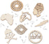 Beadthoven DIY African Wooden Dangle Earring Making Kits 8 Styles Africa Map Women Lady Wood Filigree Pendants Wooden Earrings Blanks with Earring...