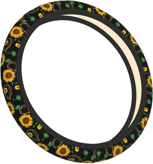 Sunflower Flower Pretty Steering Wheel Cover for Women Men Girls Car Accessories Decor Anti-Slip Neoprene Auto Steering Wheel Covers Protector Uni...