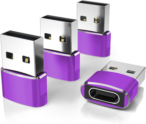 Elebase USB to USB C Adapter 4 Pack,Type C Female to USB A Male Charger Connector for Apple iPhone 12 13 14 15,iPad 8 8th 9 9th 10 10th Air 4th 5 ...