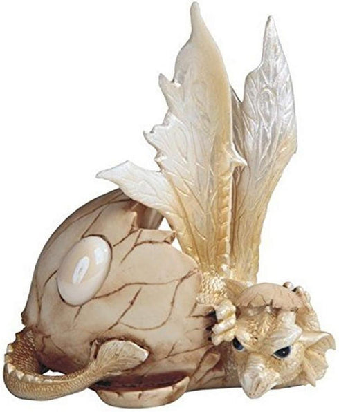 George S. Chen Imports SS-G-71529 Dragon Egg Statue Figurine with October Birthstone, 5", Opal White...