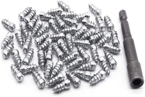Screw Tire Studs, Marrkey 15mm Anti-Slip Anti-ice Snow Spikes for Car/ATV/SUV/Motorbike/Motorcycle/Forklift/Mini-Loader/Garden Tractors/Racing Car...