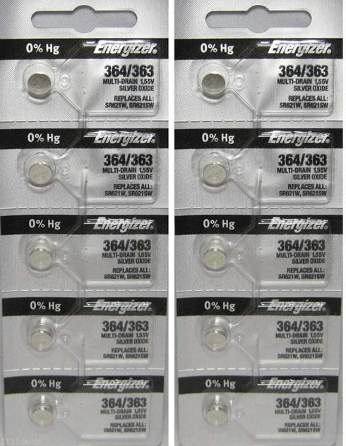 10 364 Energizer Watch Batteries SR621SW Battery Cell...
