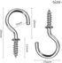 Aylifu 100pcs 3/4" Silver Metal Cup Hooks, Screw-in Hooks for Hanging Plants, Mugs, Jewellery, Decor, Organizer, Home, Shop, Office...