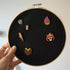 REOVE Wall Hanging Pin Collection Display Stand Enamel Pin Display Holder Display Board, Canvas Leather Embroidery Hoop for Display Pins Buttons W...