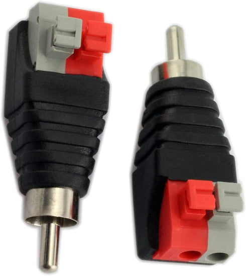 5pcs Speaker Phono RCA Male to 2 Screw Terminal Female Strip Audio Video Spring Press Type Balum Connector Adapter (RCA M/AV F)...