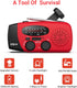 Esky Emergency Hand Crank Radio with 3 LED Flashlight, AM/FM/NOAA Portable Weather Radio with 2000mAh Power Bank Phone Charger, Solar Powered Rech...