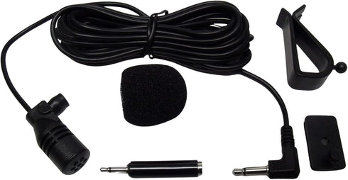 FingerLakes Universal Car Microphone Mic Fits 3.5mm and 2.5mm Bluetooth Enabled Car Vehicle Stereo Radio GPS Units with Included Adapter, Black (F...