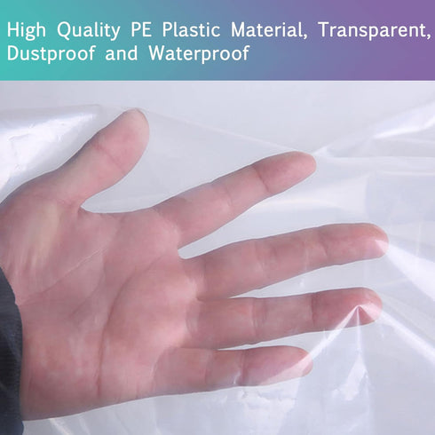 10Pcs Plastic Garment Bags for Hanging Clothes, 35 Inch Clear Dry Cleaner Bags Dustproof Suit Storage Garment Cover for Closet Storage, Laundry, T...