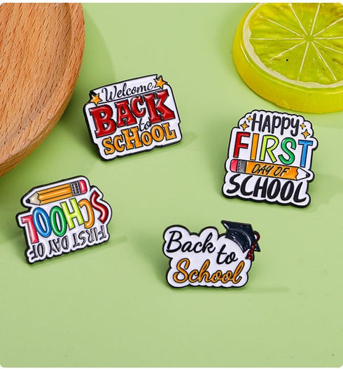Funny First Day of School Brooch Pins for Men Women Cartoon Colorful Pencil Rainbow Lapel Enamel Pin Brooch Back To School Teachers Day Gifts...