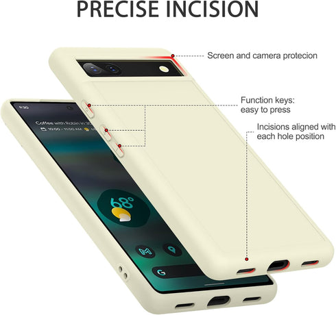 Amzpas Silicone Phone Case Compatible with Google Pixel 6A, Soft Protective Smart Phone Case for Women Men, Durable Anti-Scratch Shockproof Phone ...