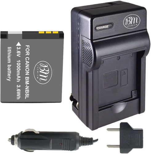 BM Premium NB-8L Battery & Charger Kit for Canon PowerShot A2200 IS, A3000 IS, A3100 IS, A3200 IS, A3300 IS Digital Camera...
